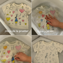 Cargar imagen en el visor de la galería, Pijama infantil para pintar y personalizar – Papachoa México short corazón