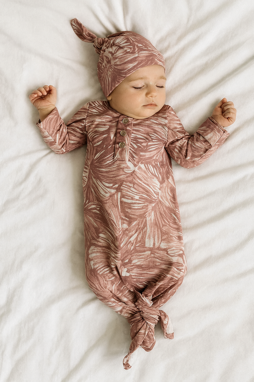 Pijama recién nacido de tela  suave con estampados exclusivos de Flores – Papachoa México